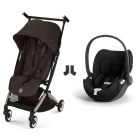 Poussette duo Libelle 5 ultra compacte Chocolate Brown avec siège auto Cloud T i-Size