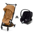 Poussette duo Libelle 5 ultra compacte Cinnamon Yellow avec siège auto Aton B2 i-Size