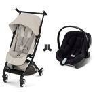 Poussette duo Libelle 5 ultra compacte Dune Grey avec siège auto Aton B2 i-Size