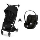Poussette duo Libelle 5 ultra compacte Magic Black avec siège auto Cloud G i-Size