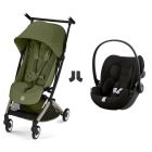 Poussette duo Libelle 5 ultra compacte Moss Green avec siège auto Cloud G i-Size