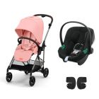 Poussette duo Melio 4 Candy Pink + Siège auto Aton B2 i-Size