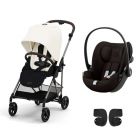 Poussette duo Melio 4 Canvas White + Siège auto Cloud G i-Size