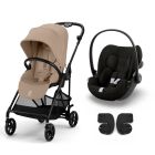 Poussette duo Melio Carbon Almond Beige + Cloud G i-Size