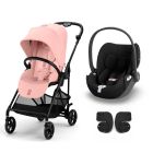 Poussette duo Melio Carbon Candy Pink + Cloud T i-Size