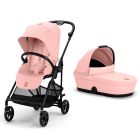 Poussette duo Melio Carbon Candy Pink + Nacelle Melio Cot