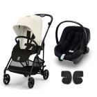 Poussette duo Melio Carbon Canvas White + Aton B2 i-Size