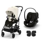 Poussette duo Melio Carbon Canvas White + Cloud G i-Size