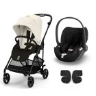 Poussette duo Melio Carbon Canvas White + Cloud T i-Size