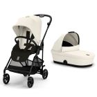 Poussette duo Melio Carbon Canvas White + Nacelle Melio Cot