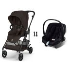 Poussette duo Melio Carbon 6 Chocolate Brown avec siège auto Aton B2 i-Size