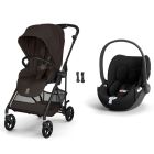 Poussette duo Melio Carbon 6 Chocolate Brown avec siège auto Cloud T i-Size
