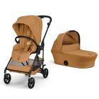 Poussette duo Melio Carbon 6 Cinnamon Yellow avec nacelle Melio Cot