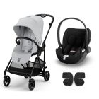 Poussette duo Melio Carbon Fog Grey + Cloud T i-Size
