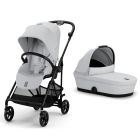 Poussette duo Melio Carbon Fog Grey + Nacelle Melio Cot