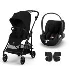 Poussette duo Melio Carbon Magic Black + Cloud T i-Size