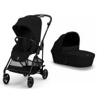 Poussette duo Melio Carbon Magic Black + Nacelle Melio Cot