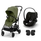 Poussette duo Melio Carbon Moss Green + Cloud G i-Size