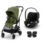 Poussette duo Melio Carbon Moss Green + Cloud T i-Size