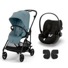 Poussette duo Melio Carbon Stormy Blue + Cloud G i-Size