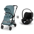 Poussette duo Melio Carbon 6 Stormy Blue avec siège auto Cloud T i-Size