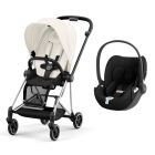 Poussette duo Mios 3 Off White châssis Chrome Black + Cloud T i-Size