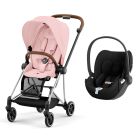 Poussette duo Mios 3 Peach Pink châssis Chrome Brown + Cloud T i-Size