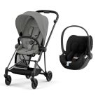Poussette duo Mios 3 Mirage Grey châssis Matt Black + Cloud T i-Size