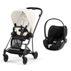 Poussette duo Mios 3 Off White châssis Matt Black + Cloud T i-Size