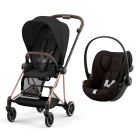Poussette duo Mios 3 Sepia Black châssis Rose Gold + Cloud G i-Size