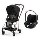 Poussette duo Mios 3 Sepia Black châssis Rose Gold + Cloud T i-Size