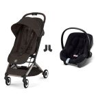 Poussette duo Orfeo 3 compacte Chocolate Brown avec siège auto Aton B2 i-Size