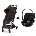 Poussette duo Orfeo 3 compacte Chocolate Brown avec siège auto Cloud G i-Size