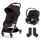 Poussette duo Orfeo 2 Chocolate Brown + Aton B2 i-Size