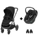 Poussette duo Oxford + siège auto Coral 360 I-Size Essential Black