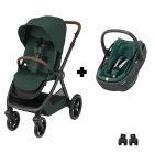 Poussette duo Oxford + Siège auto Coral 360 I-Size Twillic Green