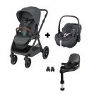 Poussette duo Oxford + Siège auto Pebble 360 pro² Twillic Graphite + Base FamilyFix 360 Pro