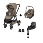 Poussette duo Oxford + Siège auto Pebble 360 pro² Twillic Truffle + Base FamilyFix 360 Pro