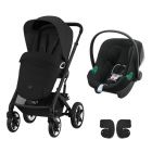 Poussette duo Talos S Lux - châssis Noir - Moon Black + Siège auto Aton B2 i-Size