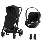 Poussette duo Talos S Lux - châssis Noir - Moon Black + Siège auto Cloud T i-Size