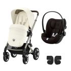 Poussette duo Talos S Lux - châssis taupe - Seashell Beige + Siège auto Cloud G i-Size