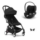 Poussette duo YOYO 3 pack 6+ et siège auto Cloud T Black - Chassis noir - Noir