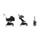 Poussette duo YOYO 3 - Châssis blanc Pack 6+ et nacelle Leopard / Noir