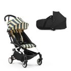Poussette duo YOYO 3 - Châssis blanc Pack 6+ et nacelle Monaco / Noir