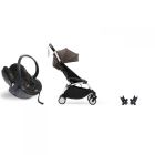 Poussette duo YOYO 3 - Châssis blanc Pack 6+ et siège auto car seat by BeSafe Leopard