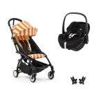 Poussette duo YOYO 3 pack 6+ et siège auto Pebble 360 Pro² - Chassis noir - Capri