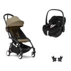 Poussette duo YOYO 3 pack 6+ et siège auto Pebble 360 Pro² - Chassis noir - Toffee