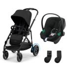 Poussette duo e-Gazelle S Moon Black + Siège auto Aton B2 i-Size