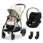 Poussette duo e-Gazelle S Seashell Beige + Siège auto Cloud G i-Size