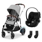 Poussette duo e-Gazelle S Stone Grey + Siège auto Cloud G i-Size